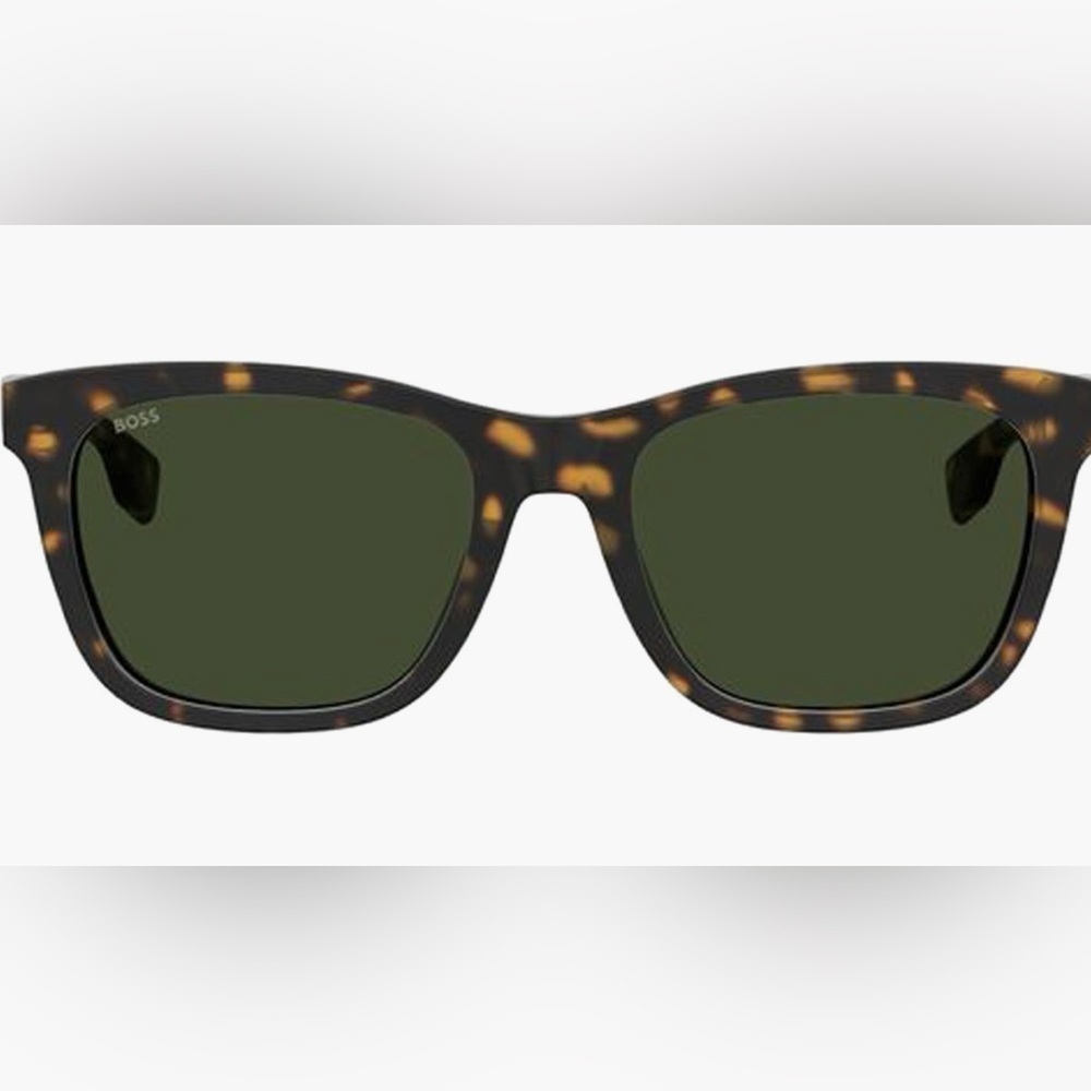 NWT Boss Havana Rectangular Tortoise Frame Sunglasses with Dark Lenses